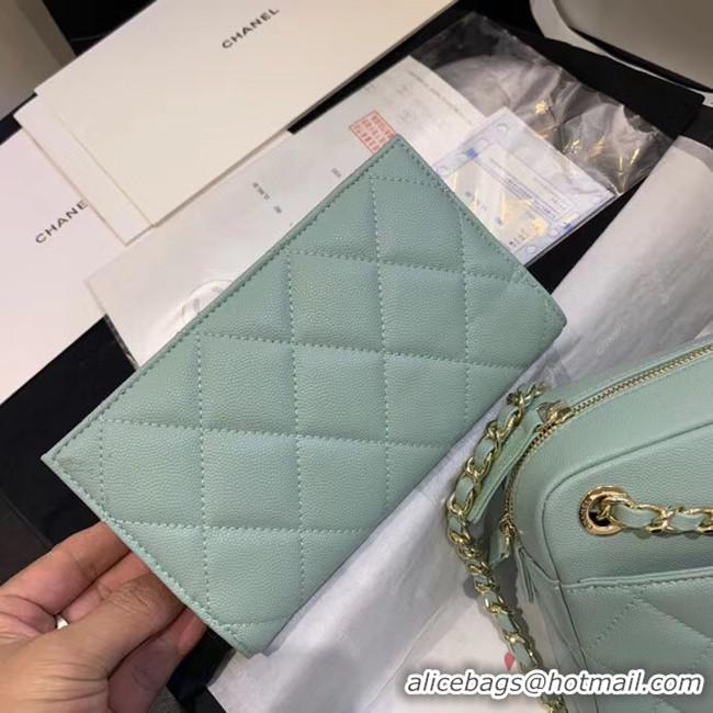 Unique Style CHANEL Small camera bag Grained Calfskin & Gold-Tone Metal AS1367 green