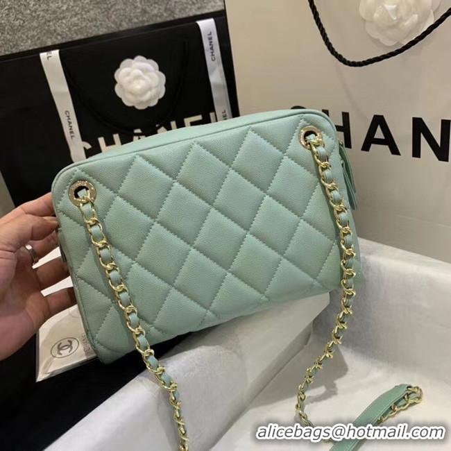 Unique Style CHANEL Small camera bag Grained Calfskin & Gold-Tone Metal AS1367 green