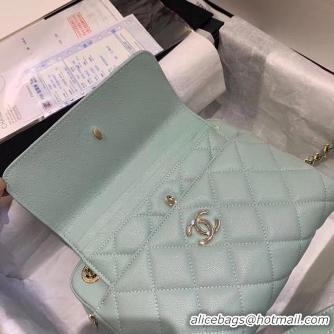 Unique Style CHANEL Small camera bag Grained Calfskin & Gold-Tone Metal AS1367 green