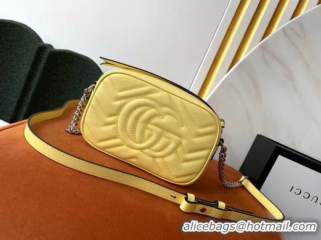 Most Popular Gucci GG Marmont Matelasse samll Shoulder Bag 447632 yellow