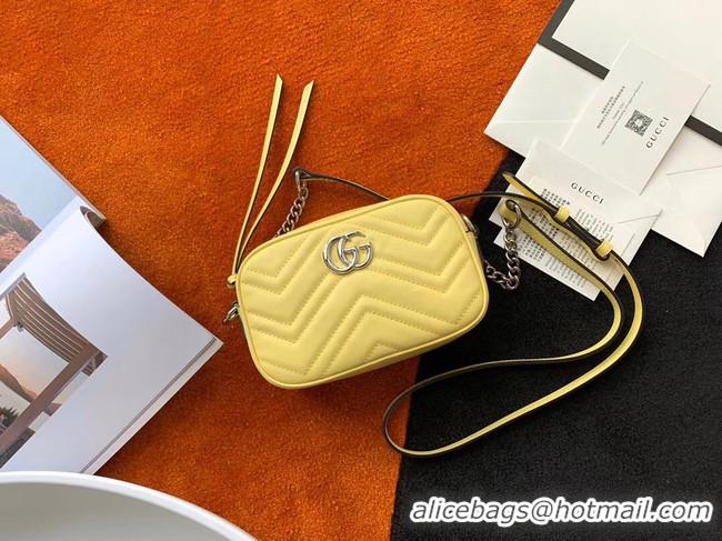 Most Popular Gucci GG Marmont Matelasse samll Shoulder Bag 447632 yellow