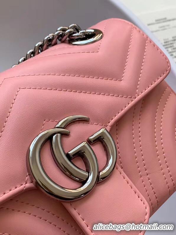 Pretty Style Gucci GG Marmont small shoulder bag 446744 light pink