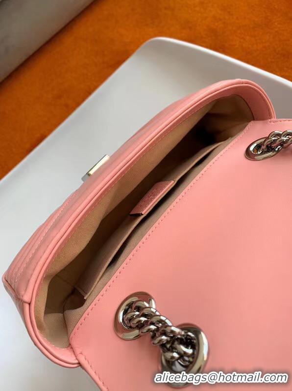 Pretty Style Gucci GG Marmont small shoulder bag 446744 light pink