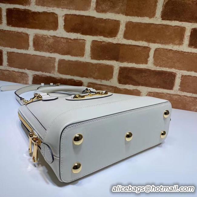 Good Quality Gucci 1955 Horsebit small top handle bag 621220 White