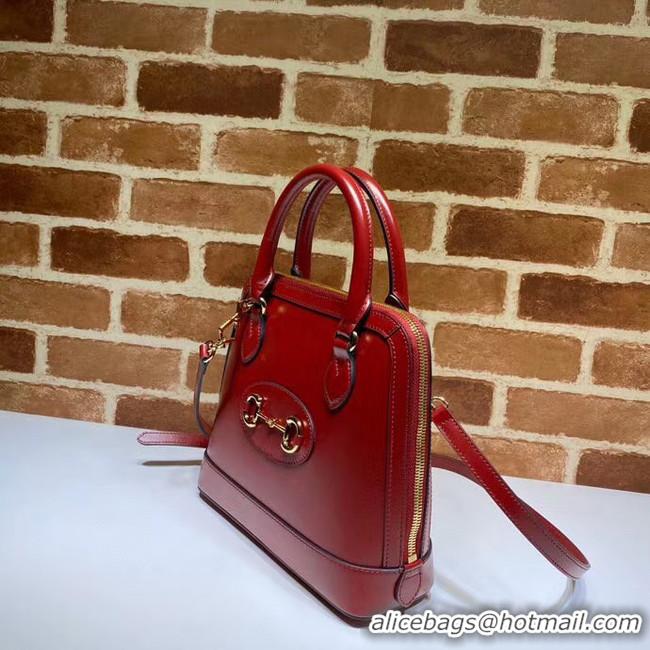 Good Looking Gucci 1955 Horsebit small top handle bag 621220 red