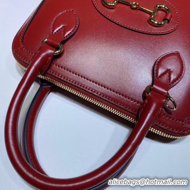 Good Looking Gucci 1955 Horsebit small top handle bag 621220 red