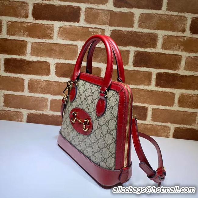 Fashion Gucci GG Supreme Canvas Top Handle Bag 621220 red