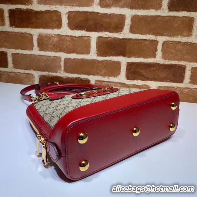 Fashion Gucci GG Supreme Canvas Top Handle Bag 621220 red