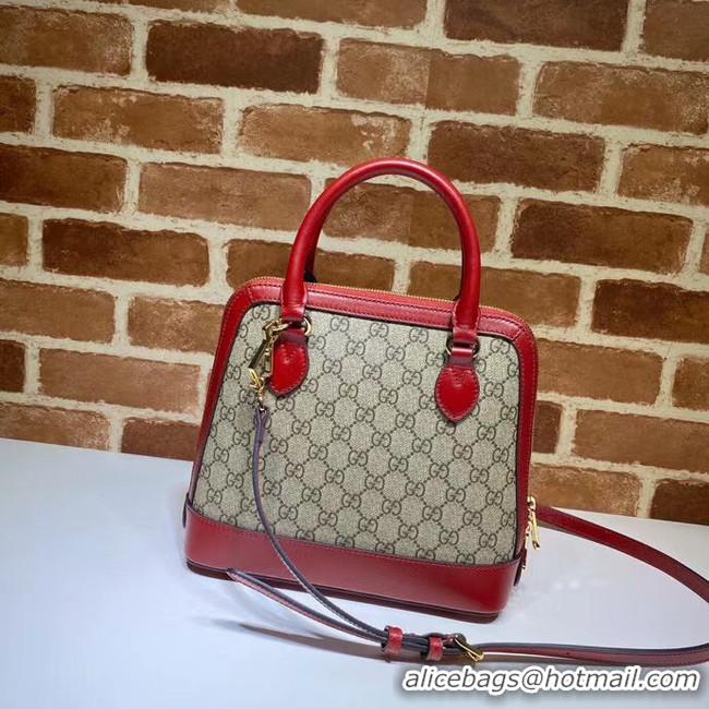 Fashion Gucci GG Supreme Canvas Top Handle Bag 621220 red