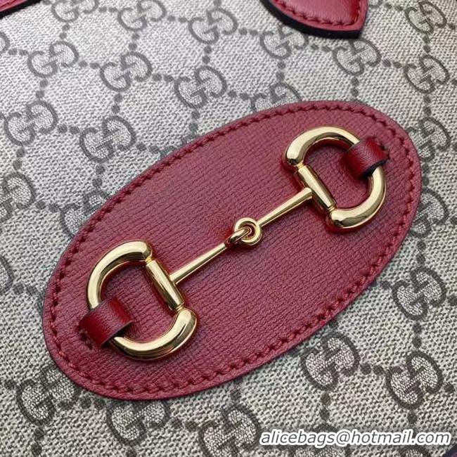 Fashion Gucci GG Supreme Canvas Top Handle Bag 621220 red