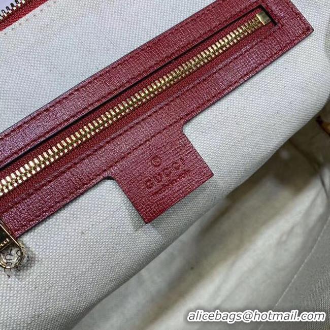 Fashion Gucci GG Supreme Canvas Top Handle Bag 621220 red