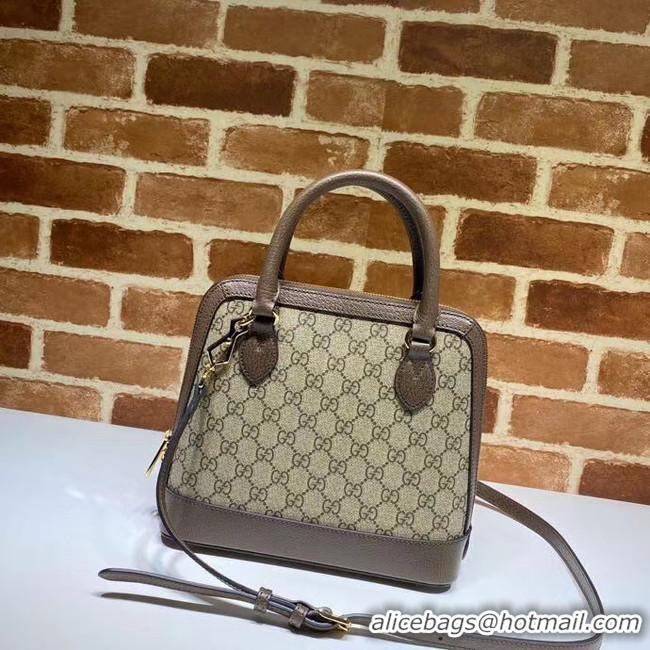 Luxury Gucci GG Supreme Canvas Top Handle Bag 621220 Khaki