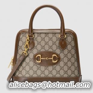 Sophisticated Gucci GG Supreme Canvas Top Handle Bag 621220 brown