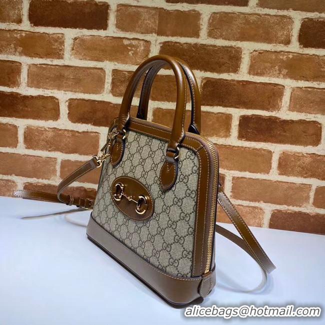 Sophisticated Gucci GG Supreme Canvas Top Handle Bag 621220 brown