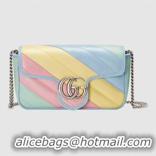 Discount Gucci GG Marmont super mini bag 476433 Multicolored pastel