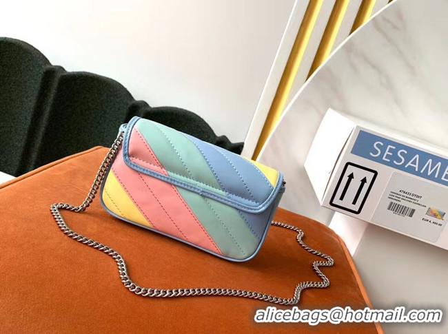 Discount Gucci GG Marmont super mini bag 476433 Multicolored pastel