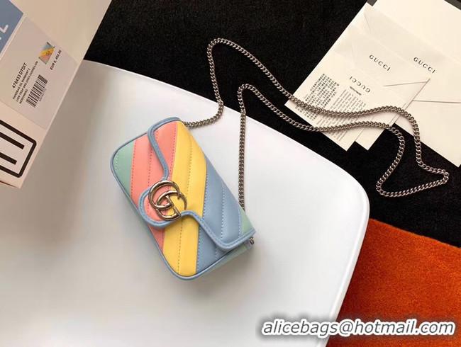 Discount Gucci GG Marmont super mini bag 476433 Multicolored pastel