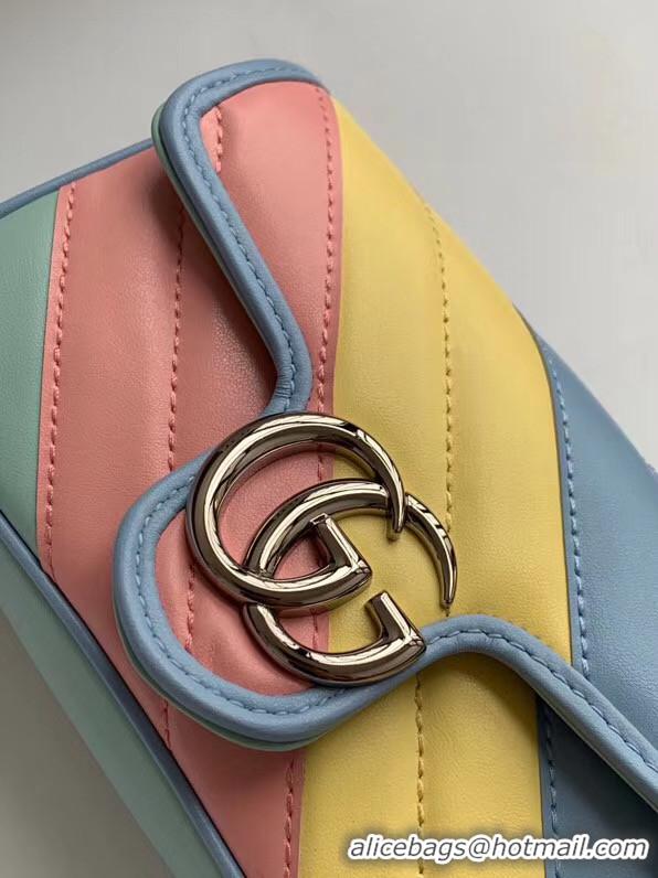 Discount Gucci GG Marmont super mini bag 476433 Multicolored pastel