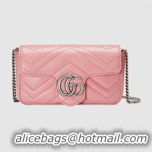 1:1 aaaaa Gucci GG Marmont super mini bag 476433 Pastel pink