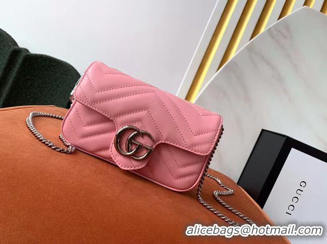 1:1 aaaaa Gucci GG Marmont super mini bag 476433 Pastel pink