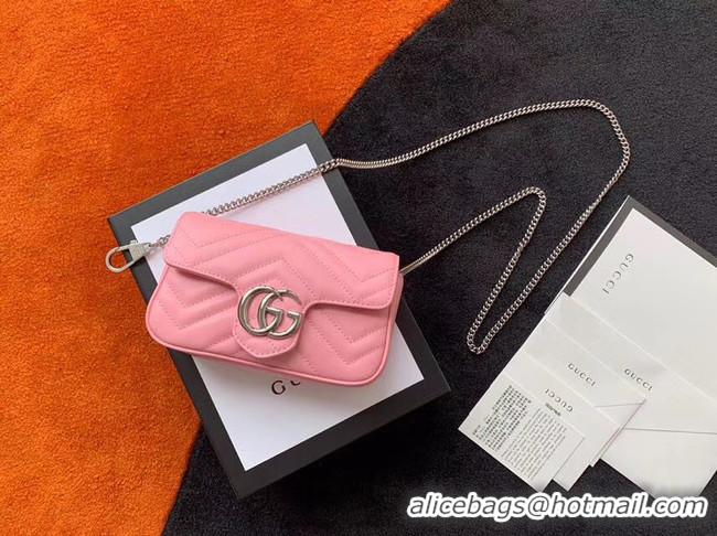 1:1 aaaaa Gucci GG Marmont super mini bag 476433 Pastel pink