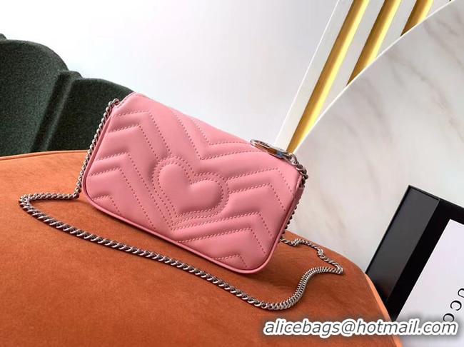 1:1 aaaaa Gucci GG Marmont super mini bag 476433 Pastel pink