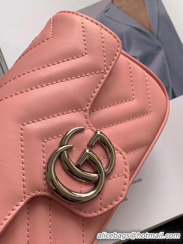 1:1 aaaaa Gucci GG Marmont super mini bag 476433 Pastel pink