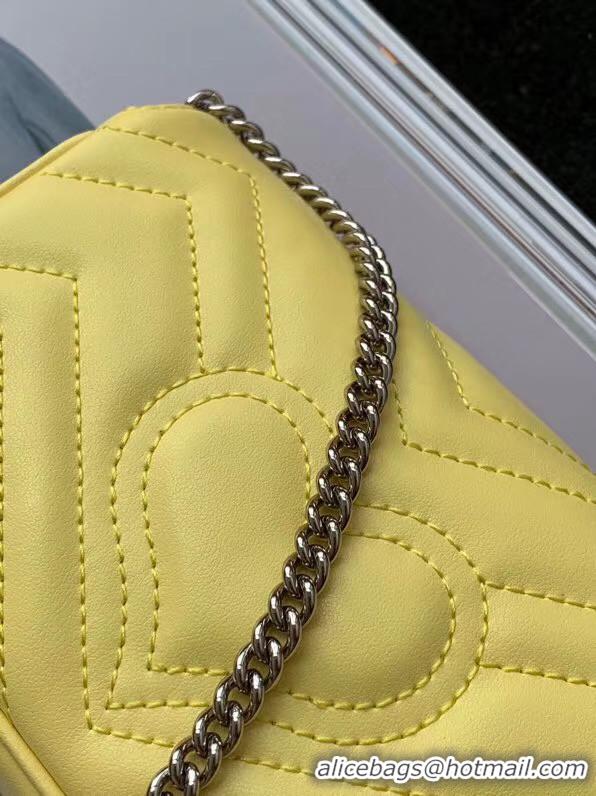 Grade Gucci GG Marmont super mini bag 476433 Pastel yellow