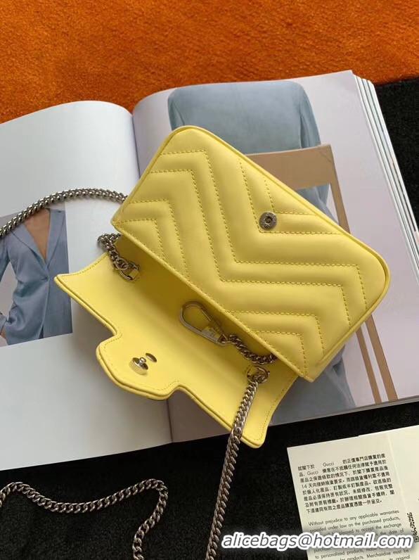 Grade Gucci GG Marmont super mini bag 476433 Pastel yellow