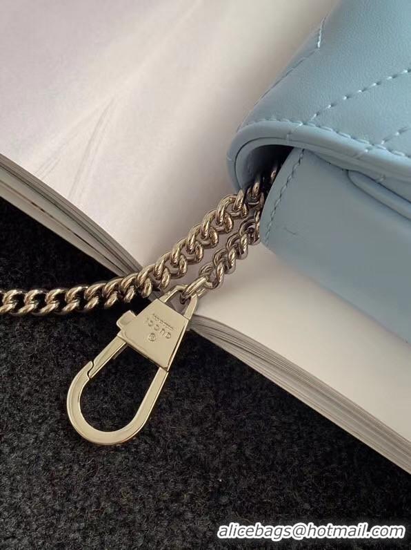 Top Grade Gucci GG Marmont super mini bag 476433 Pastel blue