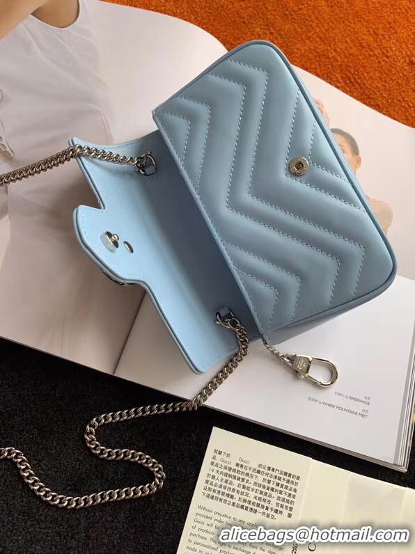 Top Grade Gucci GG Marmont super mini bag 476433 Pastel blue