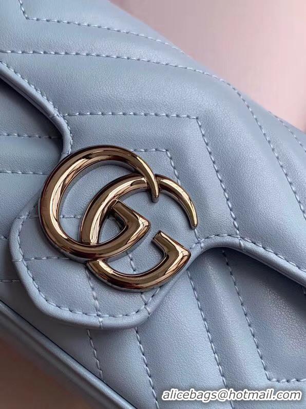 Top Grade Gucci GG Marmont super mini bag 476433 Pastel blue