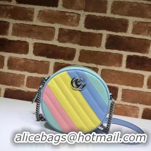 Discount Gucci GG Marmont mini round shoulder bag 550154 Multicolored pastel