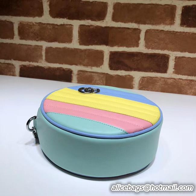 Discount Gucci GG Marmont mini round shoulder bag 550154 Multicolored pastel