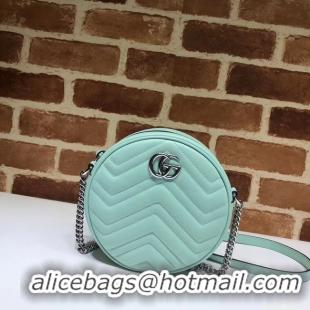 Best Price Gucci GG Marmont mini round shoulder bag 550154 Pastel green