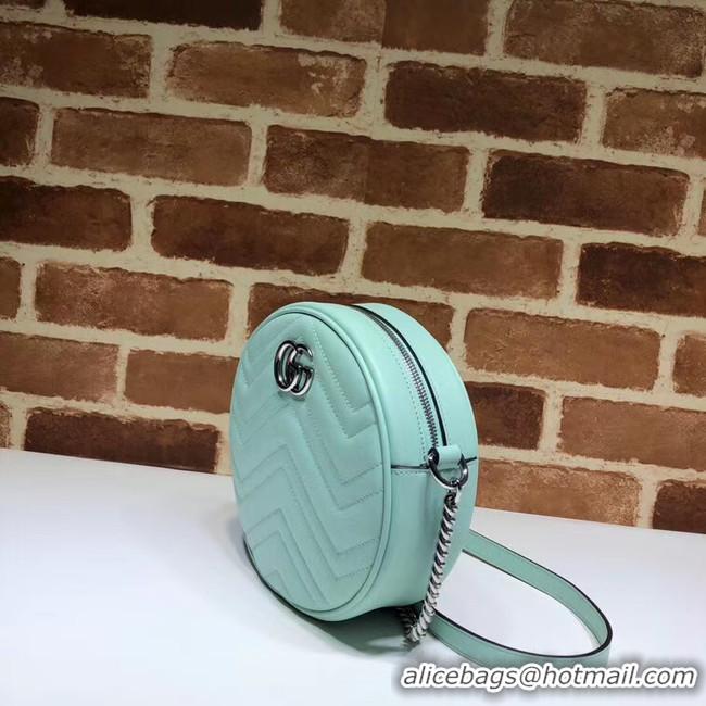 Best Price Gucci GG Marmont mini round shoulder bag 550154 Pastel green