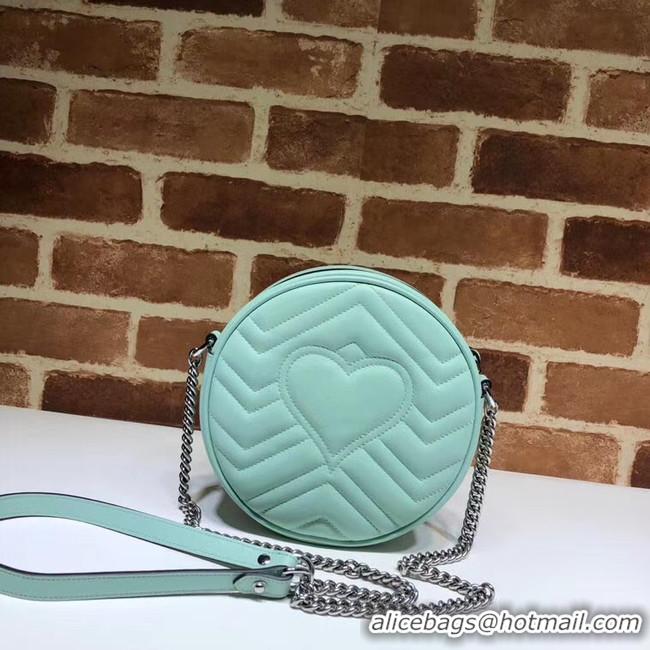 Best Price Gucci GG Marmont mini round shoulder bag 550154 Pastel green