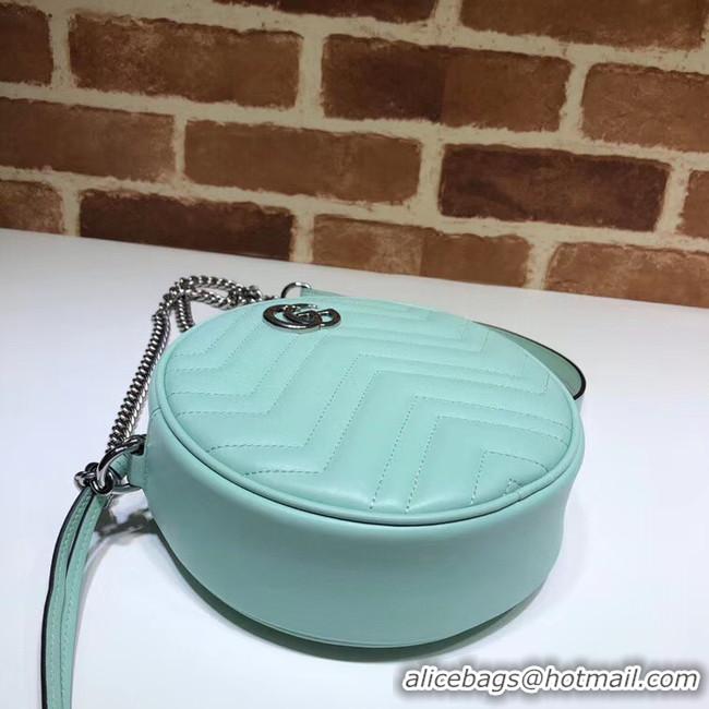 Best Price Gucci GG Marmont mini round shoulder bag 550154 Pastel green