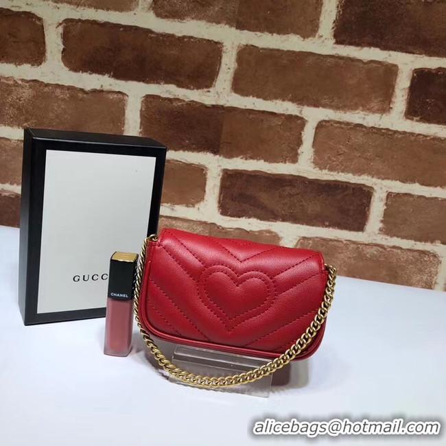 Original Cheap Gucci GG Marmont super Clutch bag 575161 red