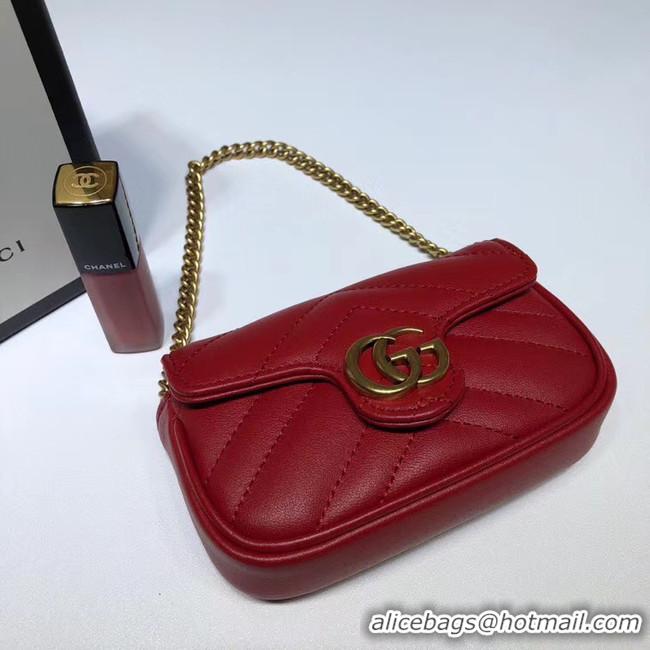 Original Cheap Gucci GG Marmont super Clutch bag 575161 red