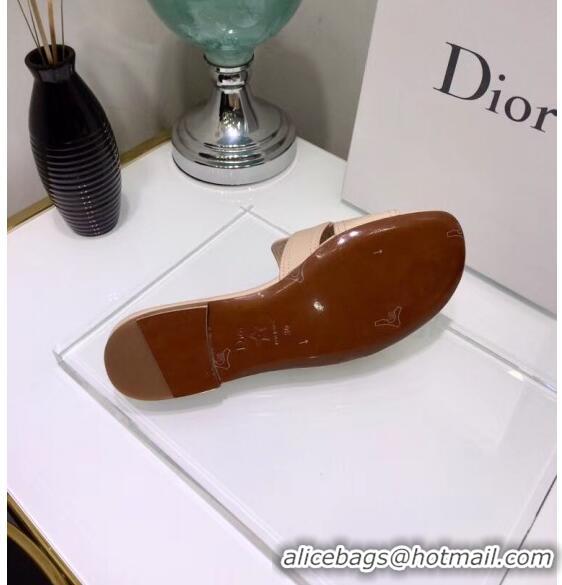 New Design Dior 30 MONTAIGNE Mule Flat Sandals In Smooth Calfskin CD1414 Beige 2020