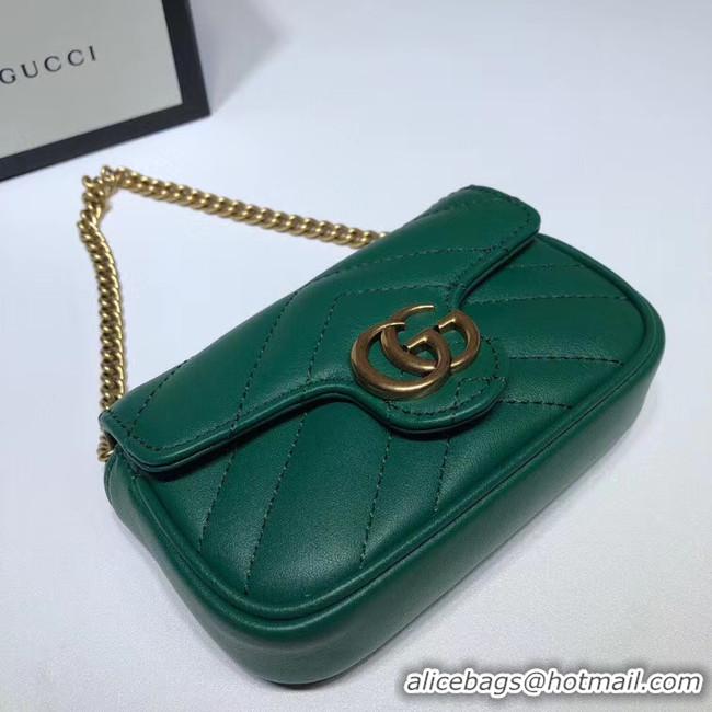 Practical Gucci GG Marmont super Clutch bag 575161 green