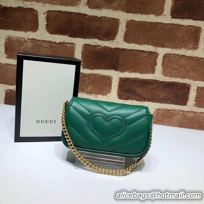 Practical Gucci GG Marmont super Clutch bag 575161 green