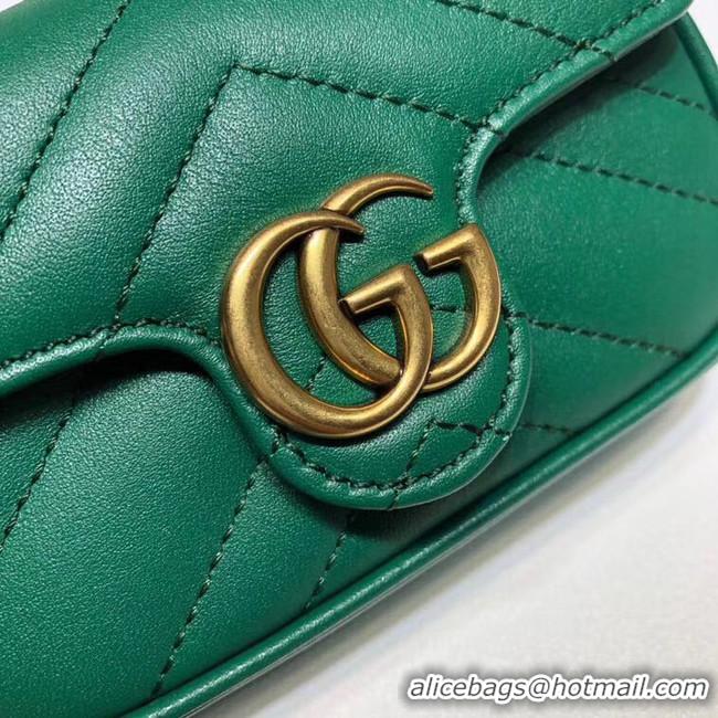 Practical Gucci GG Marmont super Clutch bag 575161 green