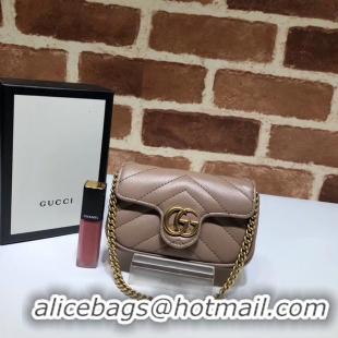 Luxury Classic Gucci GG Marmont super Clutch bag 575161 pink