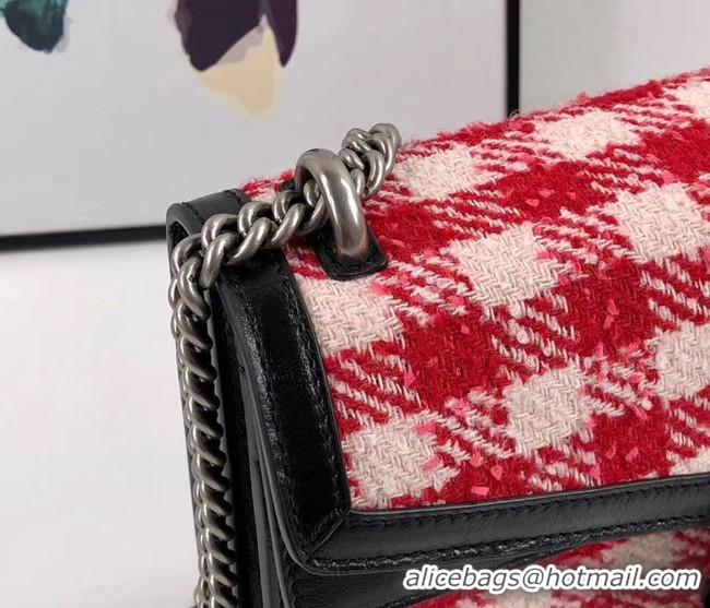 Luxury Gucci Dionysus GG Original tweed Shoulder Bag AS400249 red