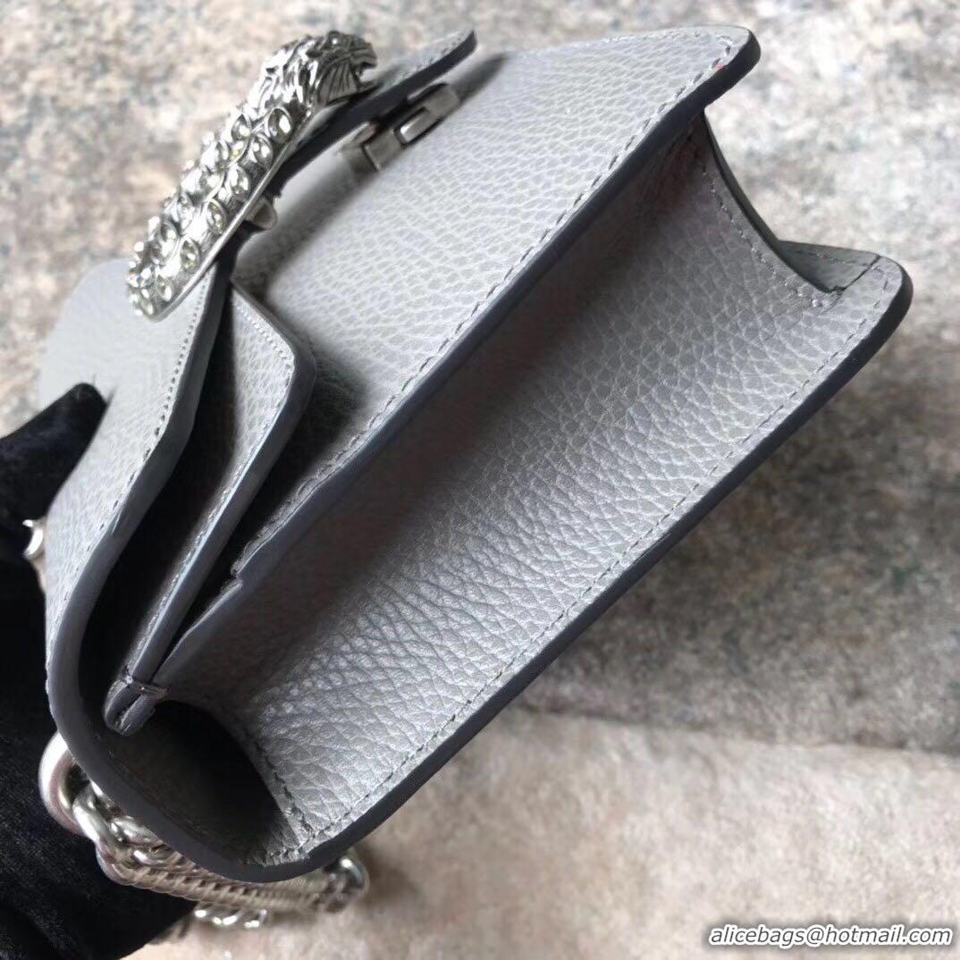 High Quality Gucci Dionysus Lichee Pattern Mini Shoulder Bag 421970 grey