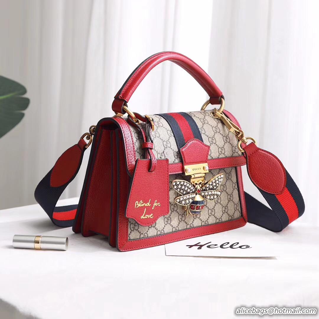 Discounts Gucci Queen Margaret GG small top handle bag 476541 red