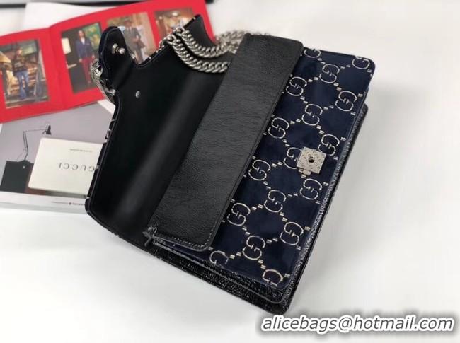 Best Quality Gucci Dionysus GG velvet small shoulder bag 400249 blue