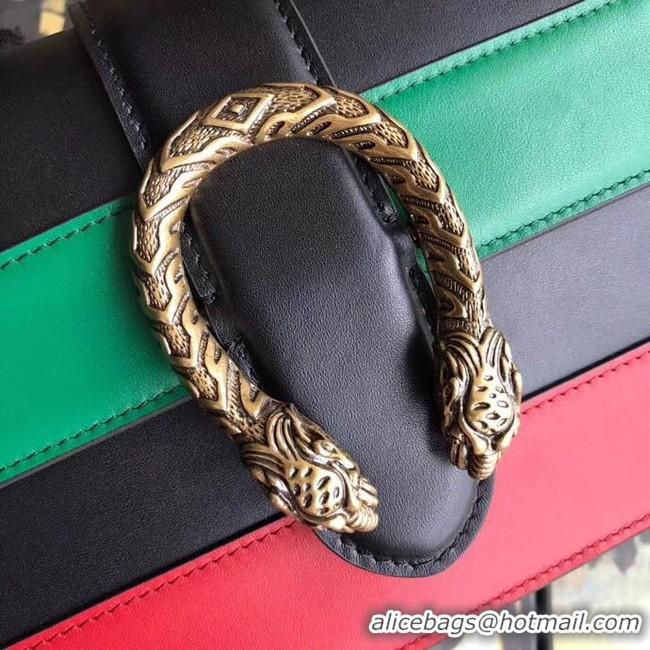 Sumptuous Gucci Dionysus small top handle bag 523367 black&red&green